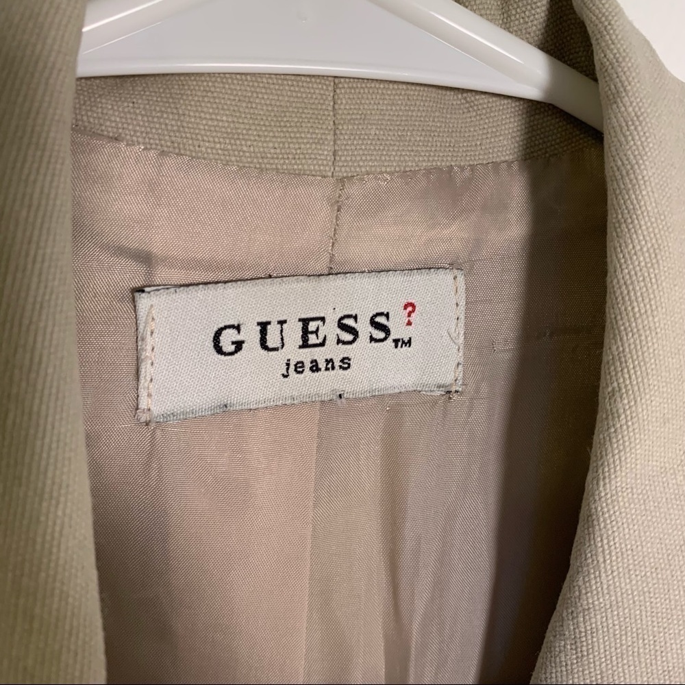 Vintage Guess Jeans 2 Button Blazer Beige - Picture 7 of 9